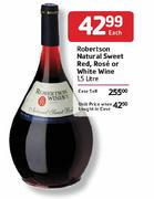 Robertson Neutral Sweet Red, Rose or White Wine - 1.5Ltr Each