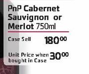 PnP Cabernet Sauvignon or Merlot - Per Case