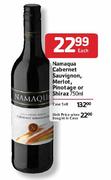 Namaqua Cabernet Sauvignon, Merlot, Pinotage or Shiraz -750ml Each