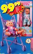 Little Lacey Doll & Stroller Set 30Cm-Each