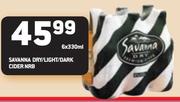 Savanna Dry/Light/Dark Cider HRB-6 x 330ml