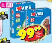 Lovies Disposable Nappies Mini-50's/Midi-44's/Maxi-42's/Junior-40's Per Pack