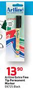 Artline Extra Fine Tip Permanent Marker Ek725 Black