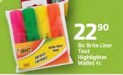 Bic Brite Liner Text Highlighter Wallet-4's 