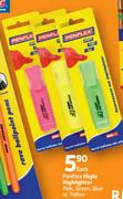 Penflex Higlo Highlighter Pink, Green, Blue Or Yellow Each
