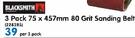 Blacksmith 3 Pack 75x457mm 80 Grit Sanding Belt-Per 3 Pack