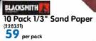 Blacksmith 10 Pack 1/3" Sand Paper-Per Pack