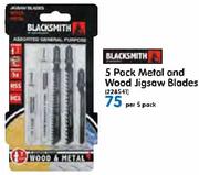 Blacksmith 5 Pack Metal And Wood Jigsaw Blades-Per 5 Pack