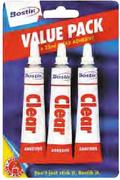 Bostik Clear Adhesive-3x25ml