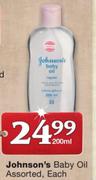 Johnson's Baby Oil Assorted-200ml