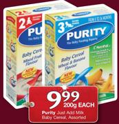 Purity Just Add Milk Baby Cereal Assorted-200g