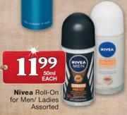 Nivea Roll-On For men/Ladies Assorted-50ml Each