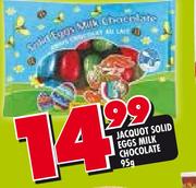 Jacquot Solid Eggs Milk Chocolate-95g