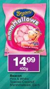 Beacon Pink & White/Toasted Coconut Marshmallows-400g