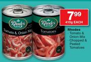 Rhodes Tomato & Onion Mix, Chopped & Peeled Tomatoes-410g Each