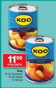 Koo Fruit Cocktail/Fruit Salad In Syrup-410g Each
