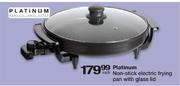 Platinum Non-Stick Electric Frying Pan With Glass Lid-Each