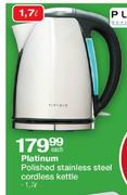 Platinum Polished Stainless Steel Cordless Kettle-1.7 Ltr Each