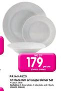 Primaries 12 Piece Rim Or Coupe Dinner Set