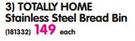 Totally Home Stainless Steel Bread Bin-Each