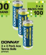 Donnay 3 x 3 Pack Ace Tennis Balls 