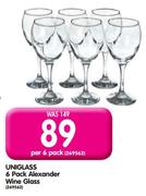 Uniglass 6 Pack Alexander Wine Glass