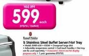 Russell Hobbs 450W Stainless Steel Buffet Server/Hot Tray-Each