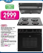 Defy 60mm Slimline Oven(DBO451), Hob(DHD332) And Cookerhood Set(DCH290)-Per Set Of 3