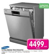Samsung 12 Place Stainless Steel Dishwasher(DW-FN320T/FXA)-Each