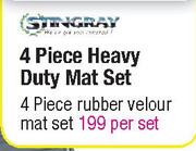  Stingray 4 Piece Rubber Velour Mat Set-Per Set