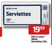 Pnp No Name White Serviettes-200's