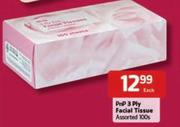 Pnp 3 Ply Facial Tissue Assorted-100's Each
