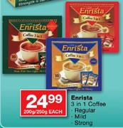 Enrista 3 in 1 Regular/Mild/Strong Coffee-200gm/250gm Each