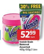 Vanish Stain Removal Assorted - 400g/650g/2Ltr Each