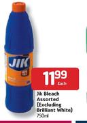 Jik Bleach Assorted(Excluding Brilliant White) - 750ml Each