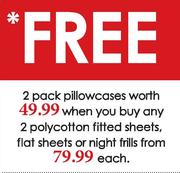 2 Polycotton Fitted Sheets Flat Sheets Or Night Frills Each