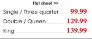 Single/Three Quarter Flat Sheet