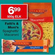 Fatti's & Moni's Spaghetti/Macaroni-500Gm Elk