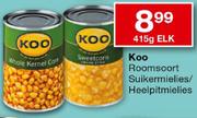 Koo Roomsoort Suikermielies/Heelpltmielies-415Gm Elk