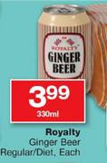 Royalty Ginger Beer Regular/Diet-330ml Each