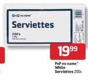 Pnp No-Name White Serviettes-200's