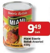 Miami Boerie Relish Assorted-450g Each