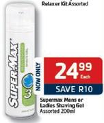  Supermax Mens Or Ladies Shaving Gel-200ml Each