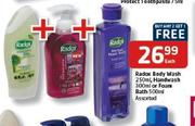 Radox Body Wash-250ml, Handwash-300ml Or Foam Bath-500ml Assorted-Each