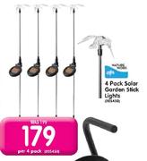 Nature Worx 4 Pack Solar Garden Stick Lights 