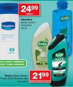 Radox Body Wash/Foam Bath/Shower Gel-250/300Ml Each