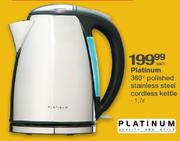Platinum 360Deg. Polished Stainless Steel Cordless Kettle-1.7Ltr