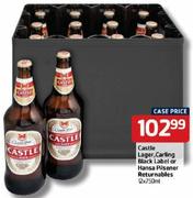 Castle Lager, Carling Black Label or Hansa Pilsener Returnables-12x750ml
