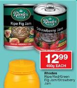 Rhodes Ripe/Red/Green Fig Jam/Strawberry Jam-450g Each