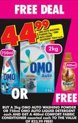 Omo Auto Washing Powder-2kg/Omo Auto Liquid Detergent-750ml Each